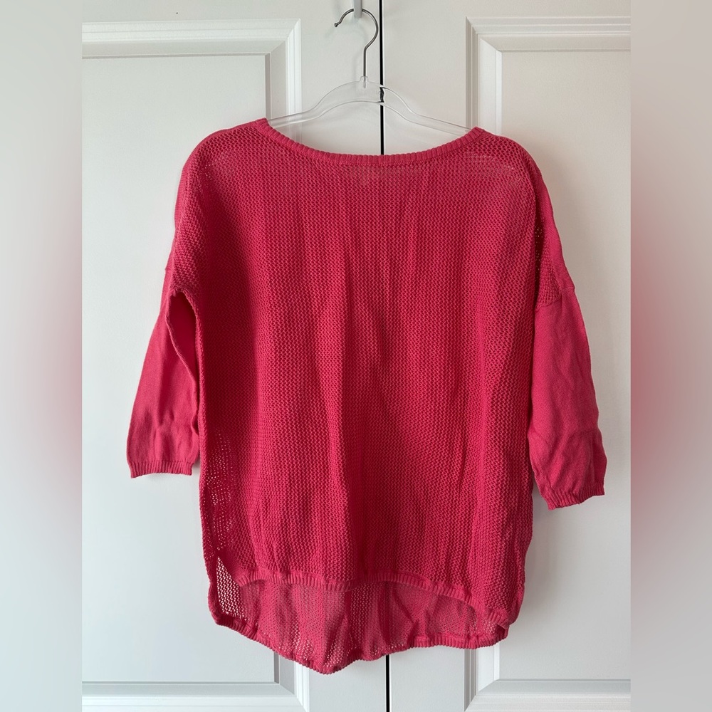 Indigenous Women’s Elbow Sleeve Mesh Sweater Coral (Size S)